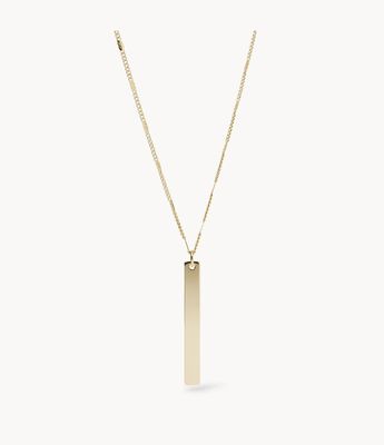 Lane Bar Gold-Tone Stainless Steel Necklace - JF03153710 - Fossil