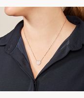 Mosaic Heart Rose Gold-Tone Stainless Steel Necklace