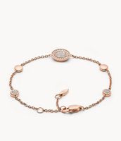 Halo Rose Gold-Tone Station Bracelet