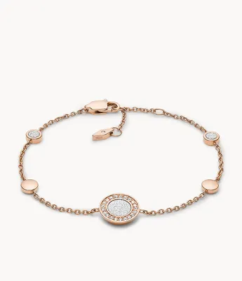 Bracelet sautoir Sutton en acier ton or rose  halo