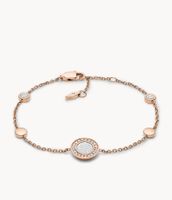 Halo Rose Gold-Tone Station Bracelet