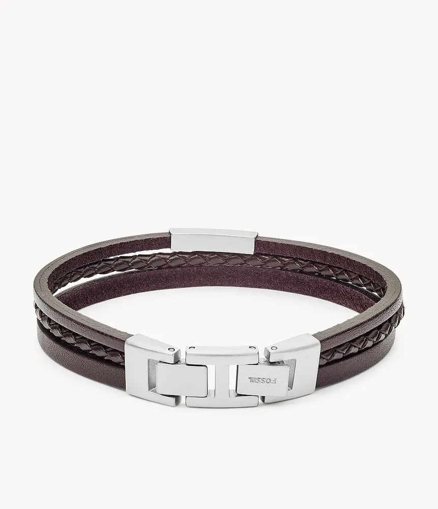 Brown Multi-Strand Leather Bracelet