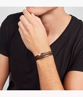Brown Multi-Strand Leather Bracelet