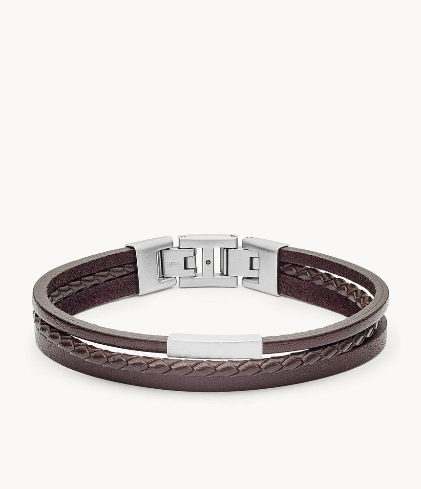 Brown Multi-Strand Leather Bracelet