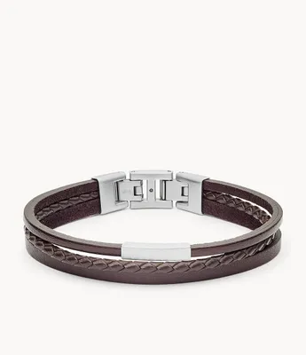 Brown Multi-Strand Leather Bracelet