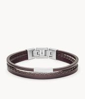 Brown Multi-Strand Leather Bracelet