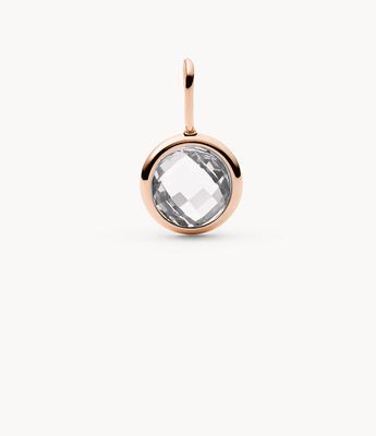 Corra Oh So Charming Rose Gold-Tone Stainless Steel Birthstone Charm