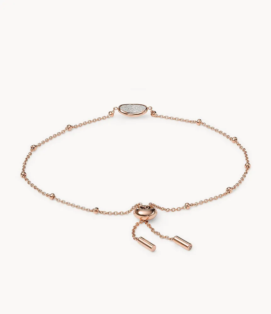 Sadie Flutter Hearts Rose Gold-Tone Stainless Steel Chain Bracelet