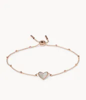 Flutter Hearts Rose Gold-Tone Stainless Steel Chain Bracelet