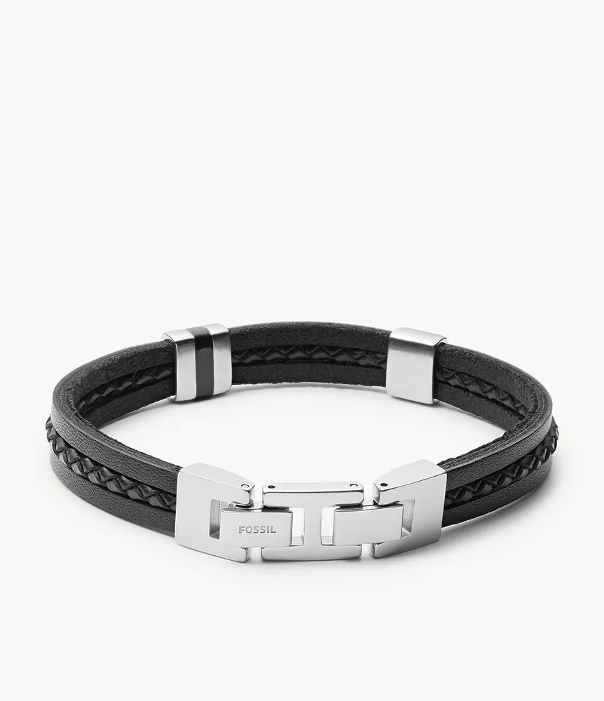 Leather Essentials Black Multi-Strand Bracelet