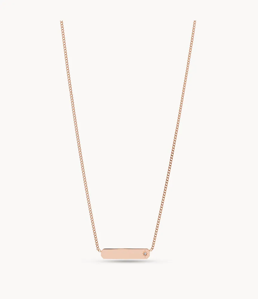 Drew Rose Gold-Tone Stainless Steel Bar Chain Necklace