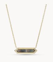 Val Black and Gold Black Mother-of-Pearl Pendant Necklace