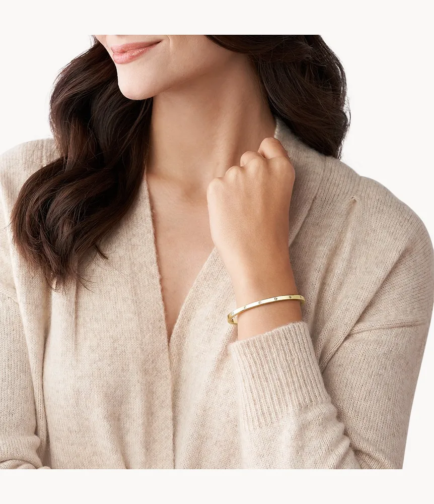 Sadie Shine Bright Gold-Tone Stainless Steel Cuff Bracelet