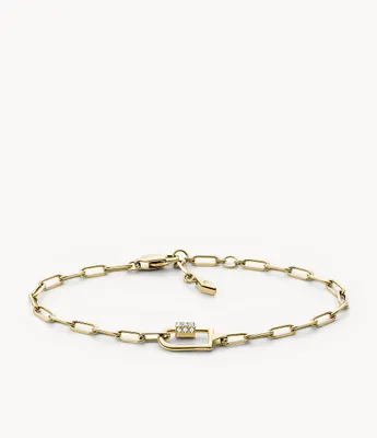 Corra Oh So Charming Gold-Tone Stainless Steel Chain Bracelet