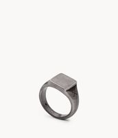 Vintage Casual Adventurer Silver-Tone Stainless Steel Signet Ring