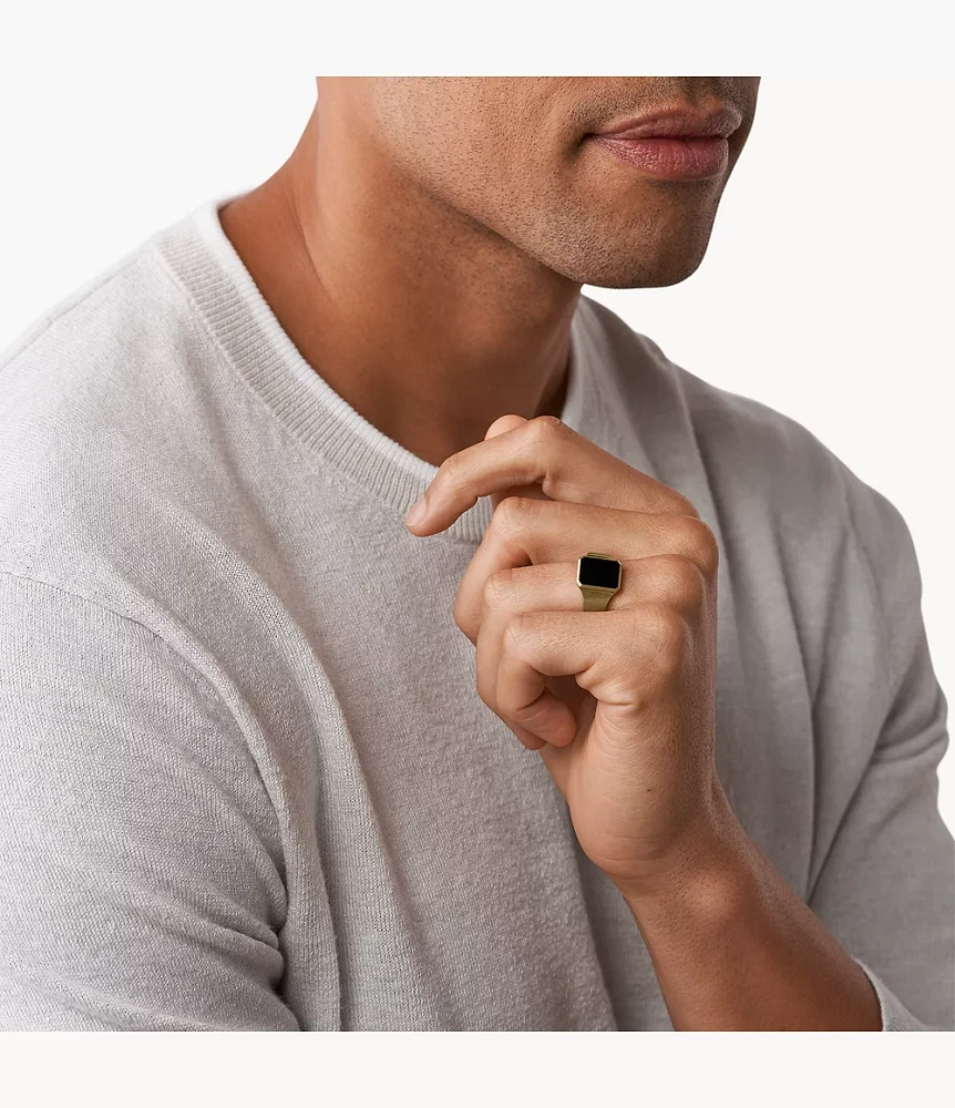 Dress Gilded Black Onyx Signet Ring