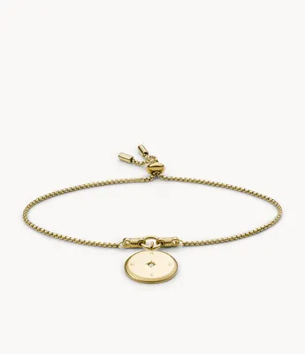 Georgia New Years Intentions Gold-Tone Stainless Steel Chain Bracelet