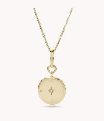 Georgia New Years Intentions Gold-Tone Stainless Steel Pendant Necklace