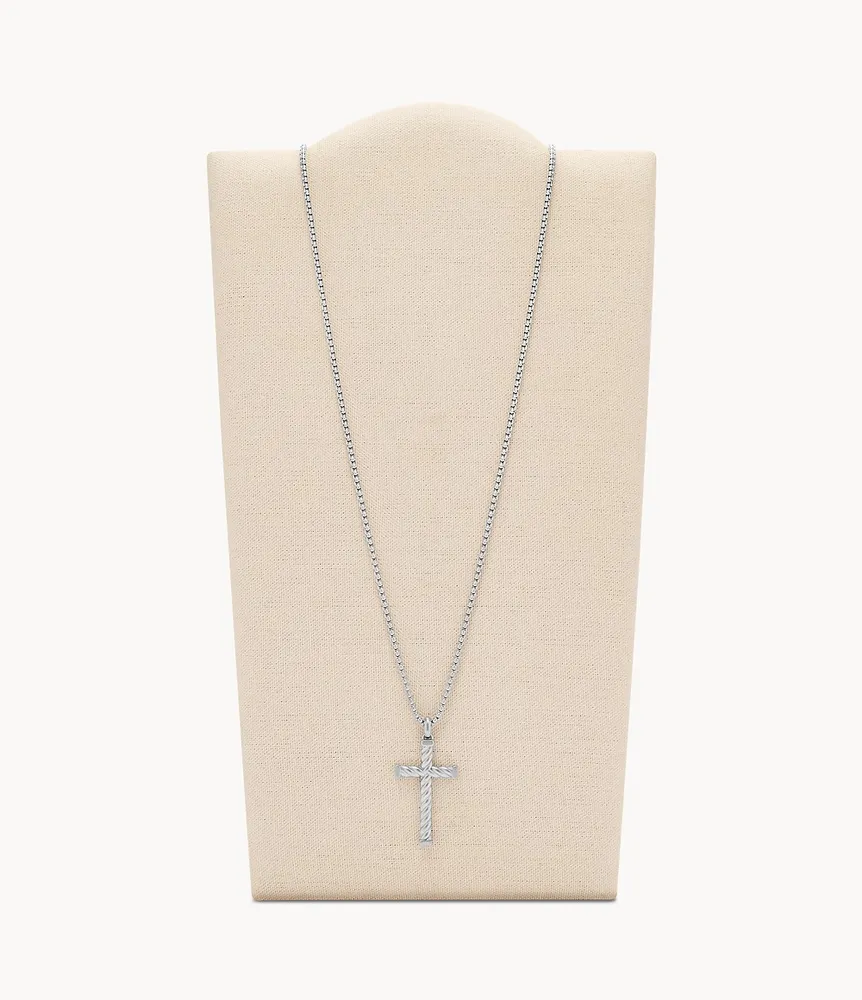 Pearl Necklace with Silver Cross – Nialaya