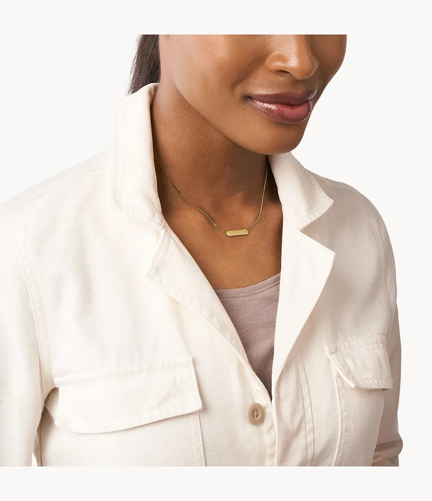 Drew Gold-Tone Stainless Steel Bar Chain Necklace