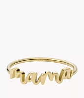 Georgia Mama Gold-Tone Stainless Steel Band Ring