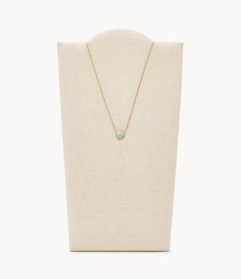Val Blue Crush Ombre Mother-of-Pearl Station Necklace - JF04068710 - Fossil