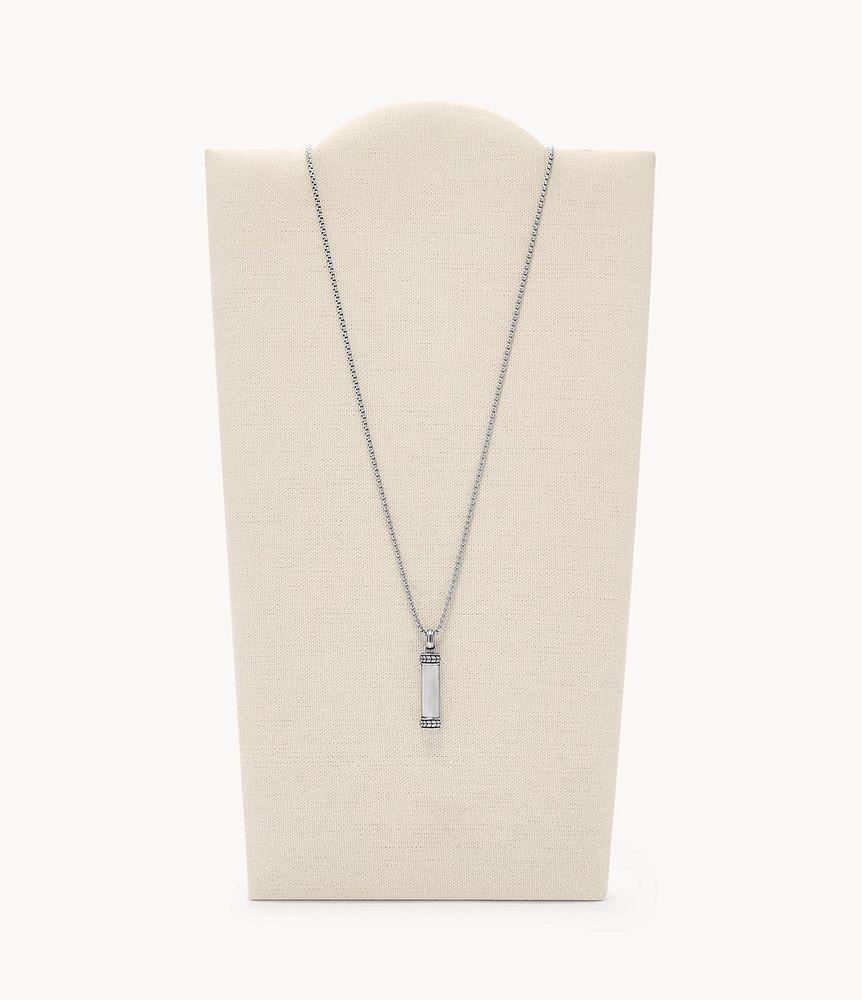 Dress Chevron Stainless Steel Pendant Necklace - JF04098040 - Fossil