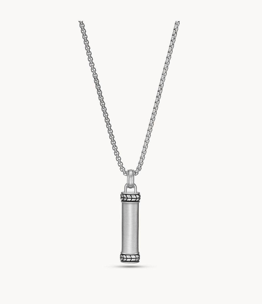 Dress Chevron Stainless Steel Pendant Necklace - JF04098040 - Fossil