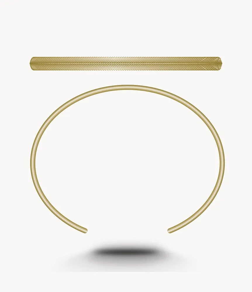 Harlow Linear Texture Gold-Tone Stainless Steel Bangle Bracelet