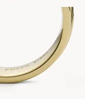 Harlow Linear Texture Gold-Tone Stainless Steel Band Ring