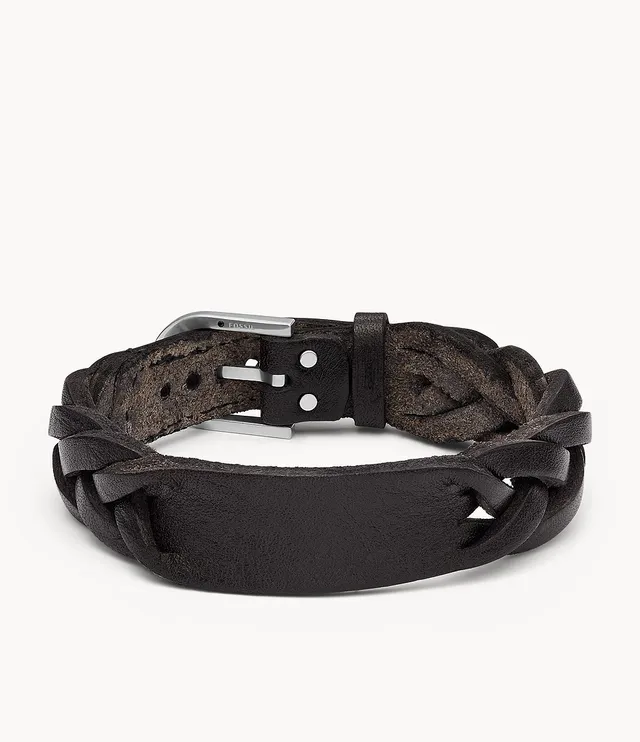 Pop Rigato Double Wrap Leather Bracelet In Black With Black