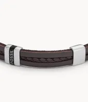 Leather Essentials Brown Strap Bracelet