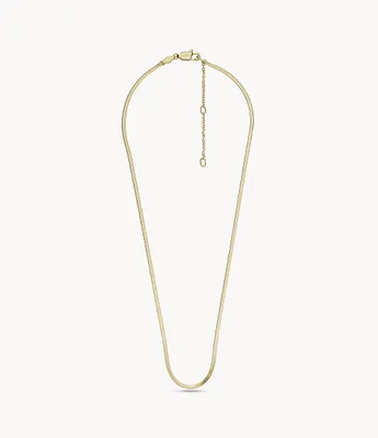 Oh So Charming Gold-Tone Stainless Steel Snake Chain Necklace