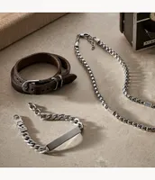 All Stacked Up Two-Tone Stainless Steel Chain Necklace