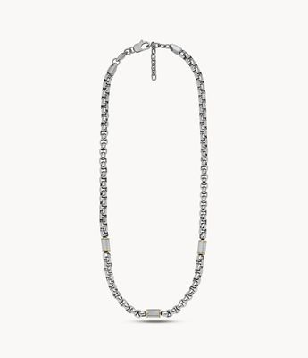 All Stacked Up Two-Tone Stainless Steel Chain Necklace