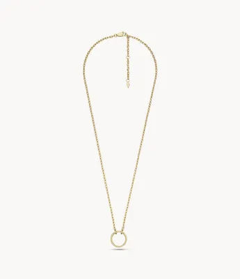 Oh So Charming Gold-Tone Stainless Steel Charm Starter Necklace