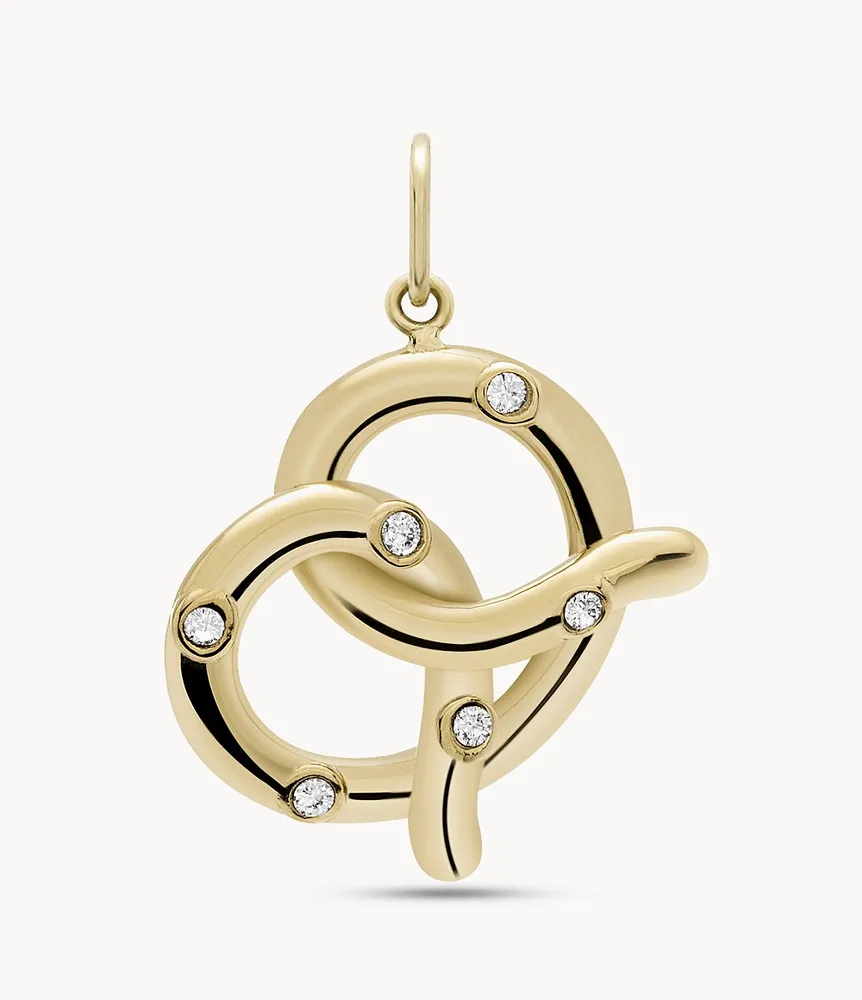 Oh So Charming Gold-Tone Stainless Steel Initial Charm