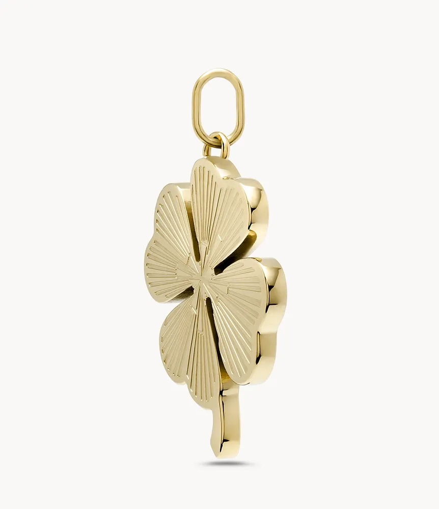 Oh So Charming Gold-Tone Stainless Steel Clover Charm