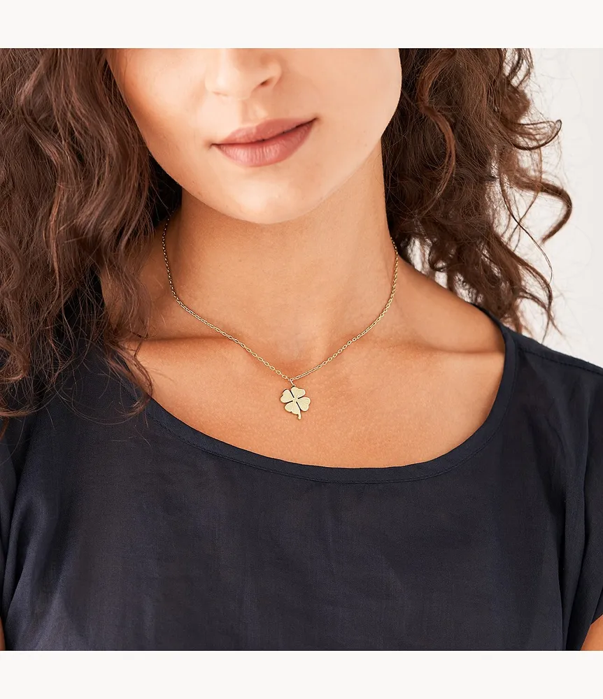 Oh So Charming Gold-Tone Stainless Steel Clover Charm