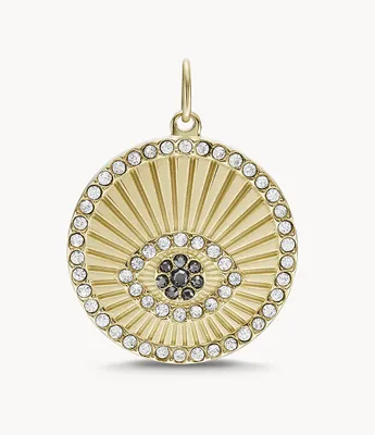 Oh So Charming Gold-Tone Stainless Steel Evil Eye Charm