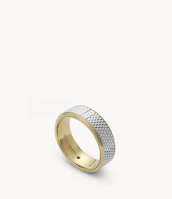 All Stacked Up Two-Tone Stainless Steel Band Ring