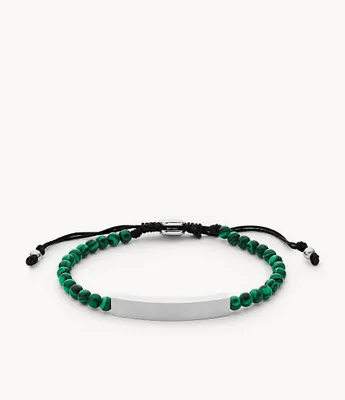 Reconstituted Green Malachite Beaded Bracelet