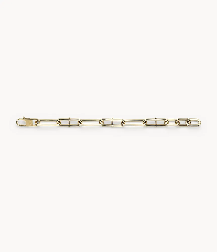 Heritage D-Link Gold-Tone Stainless Steel Chain Bracelet