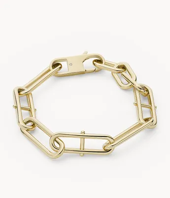 Heritage D-Link Gold-Tone Stainless Steel Chain Bracelet