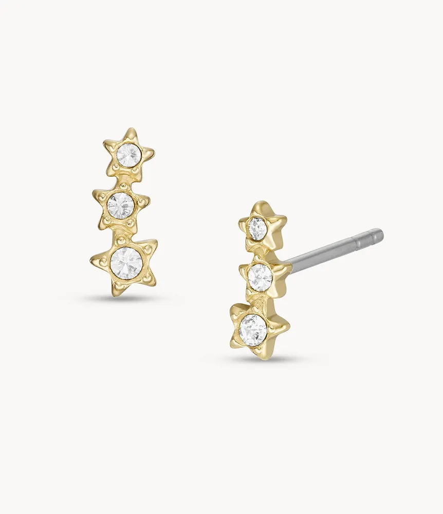 Sadie Under the Stars Gold-Tone Stainless Steel Climber Earrings