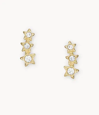 Sadie Under the Stars Gold-Tone Stainless Steel Climber Earrings
