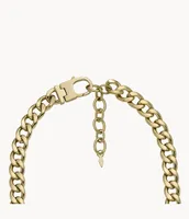 All Stacked Up Gold-Tone Stainless Steel Chain Necklace