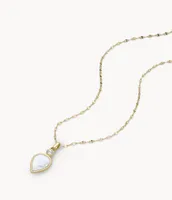 Teardrop White Mother-of-Pearl Pendant Necklace