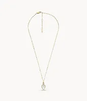 Teardrop White Mother-of-Pearl Pendant Necklace