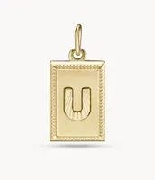 Oh So Charming Gold-Tone Stainless Steel Initial Charm